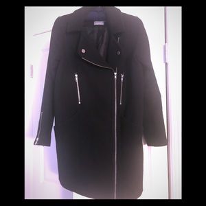 ASOS Moto Wool Coat with Zippers